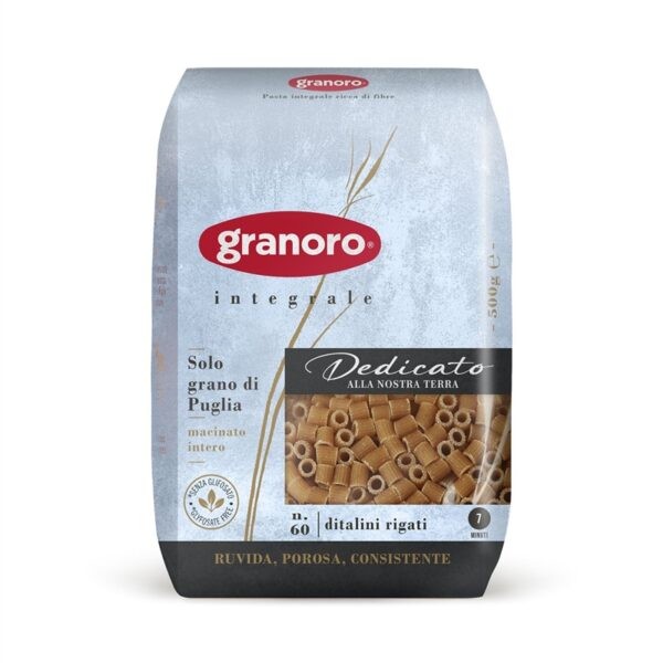 GRANORO DEDICATO DITALINI RIGATI   INTEGRALI 500GR