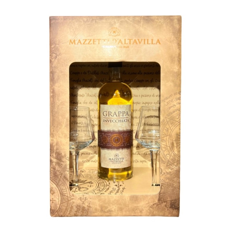 MAZZETTI D'ALTAVILLA GRAPPA 50CL + 2 CALICI