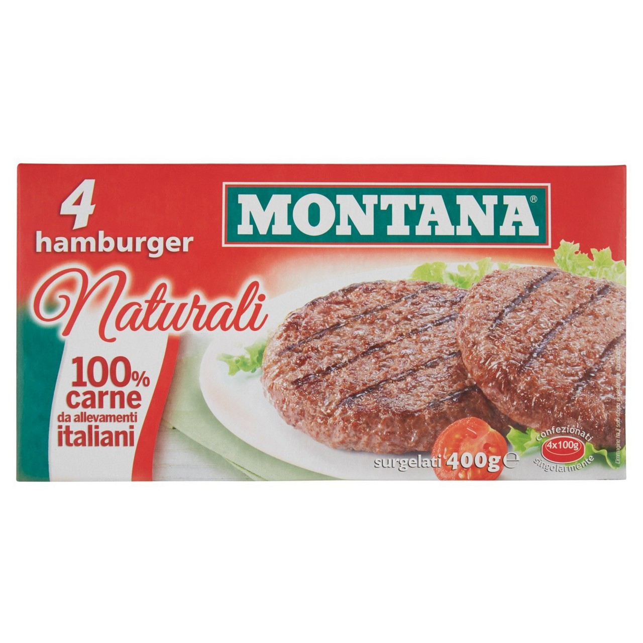 MONTANA HAMBURGER 4 PEZZI 400GR