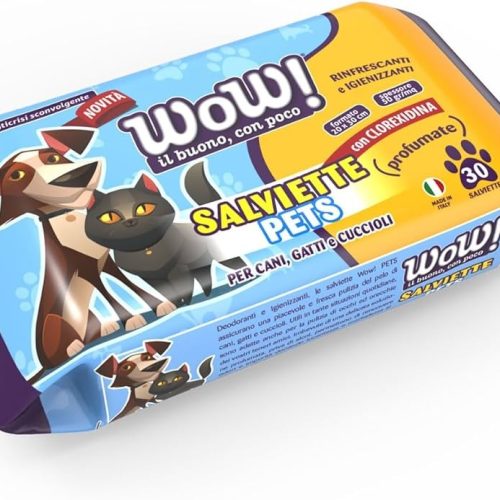 WOW SALVIETTE PETS UMIDIFICATE CON CLOREXIDINA 30 PEZZI