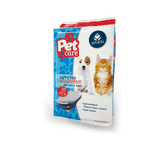 SETABLU PET CARE 10 TAPPETINI ASSORBENTI PER CANI E GATTI CM60X60