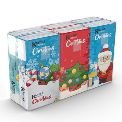 KARTIKA COLLECTION CHRISTMAS FAZZOLETTI 6 PEZZI