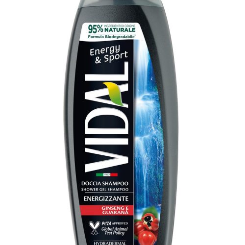 VIDAL DOCCIA SHAMPOO ENERGY &amp  SPORT GINSENG E GUARANA 250ML