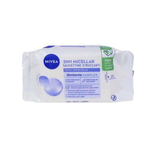 NIVEA 3 IN 1 MICELLAR SALVIETTINE UMIDIFICATE STRUCCANTI 25 PEZZI