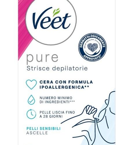 VEET PURE STRISCE DEPILATORIE ASCELLE 16 PEZZI