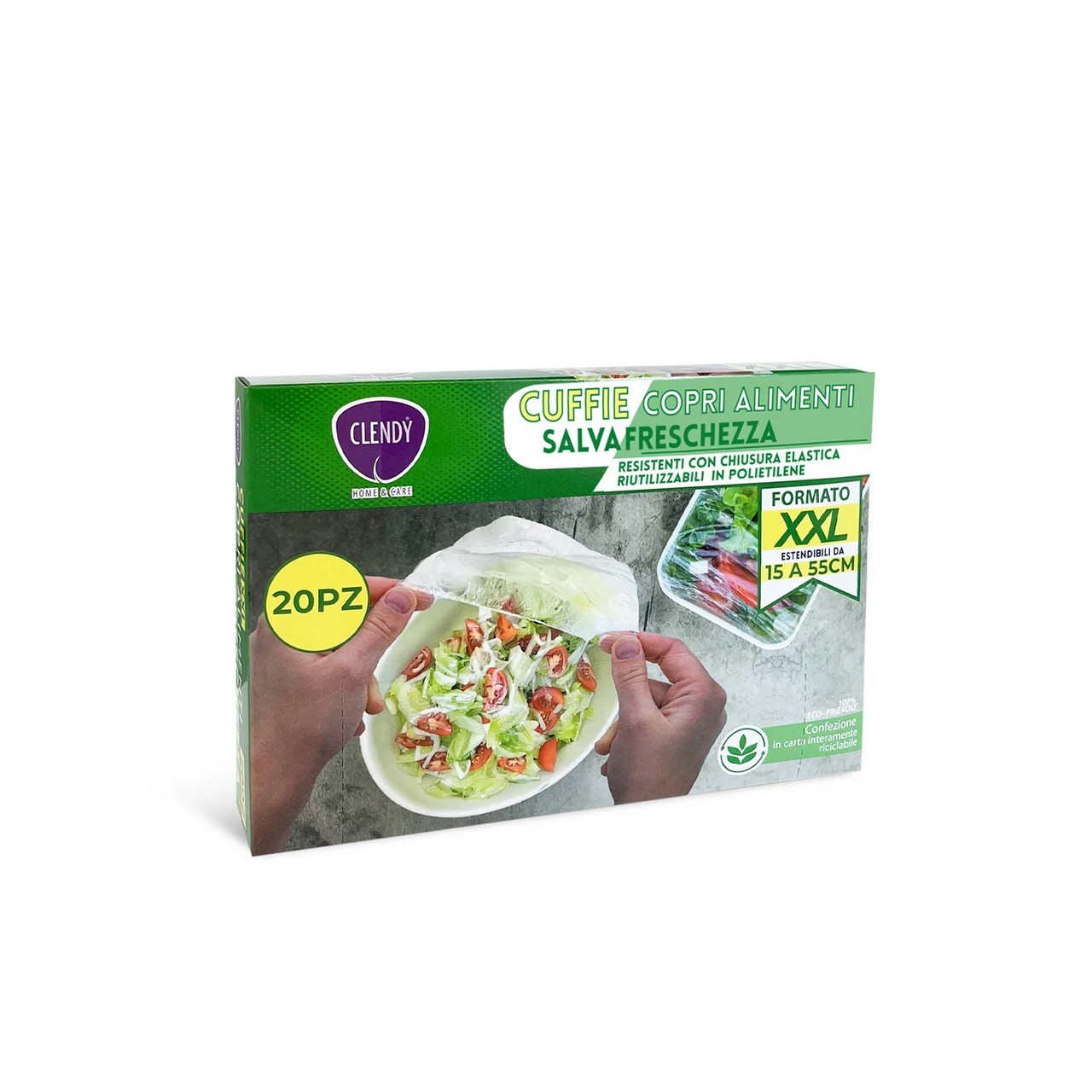 CLENDY CUFFIE COPRI ALIMENTI SALVA FRESCHEZZA FORMATO XXL 20 PEZZI
