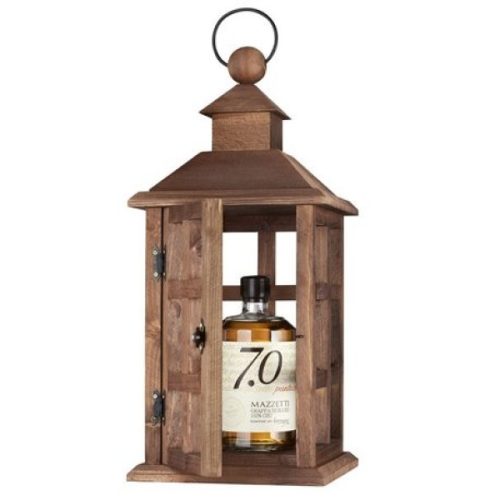 MAZZETTI LANTERNA IN LEGNO CON GRAPPA INVECCHIATA 50CL