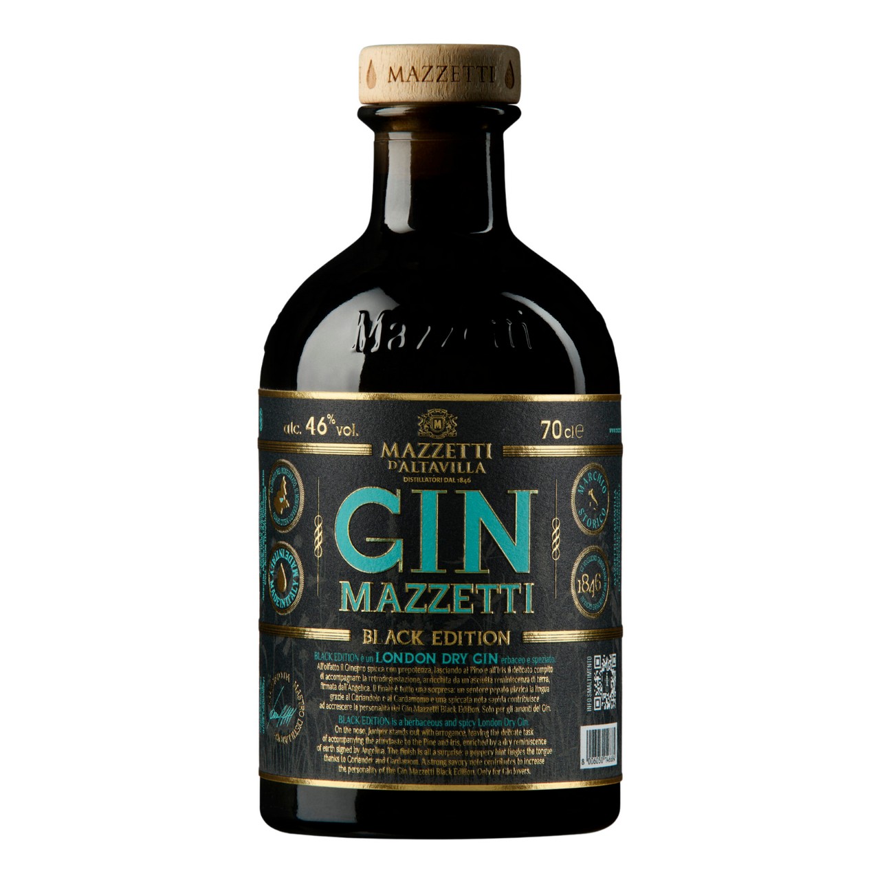 MAZZETTI D'ALTAVILLA GIN BLACK EDITION 70CL