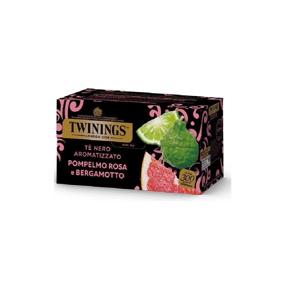 TWININGS TE' NERO AROMATIZZATO POMPELMO ROSA E BERGAMOTTO 25 FILTRI 50GR