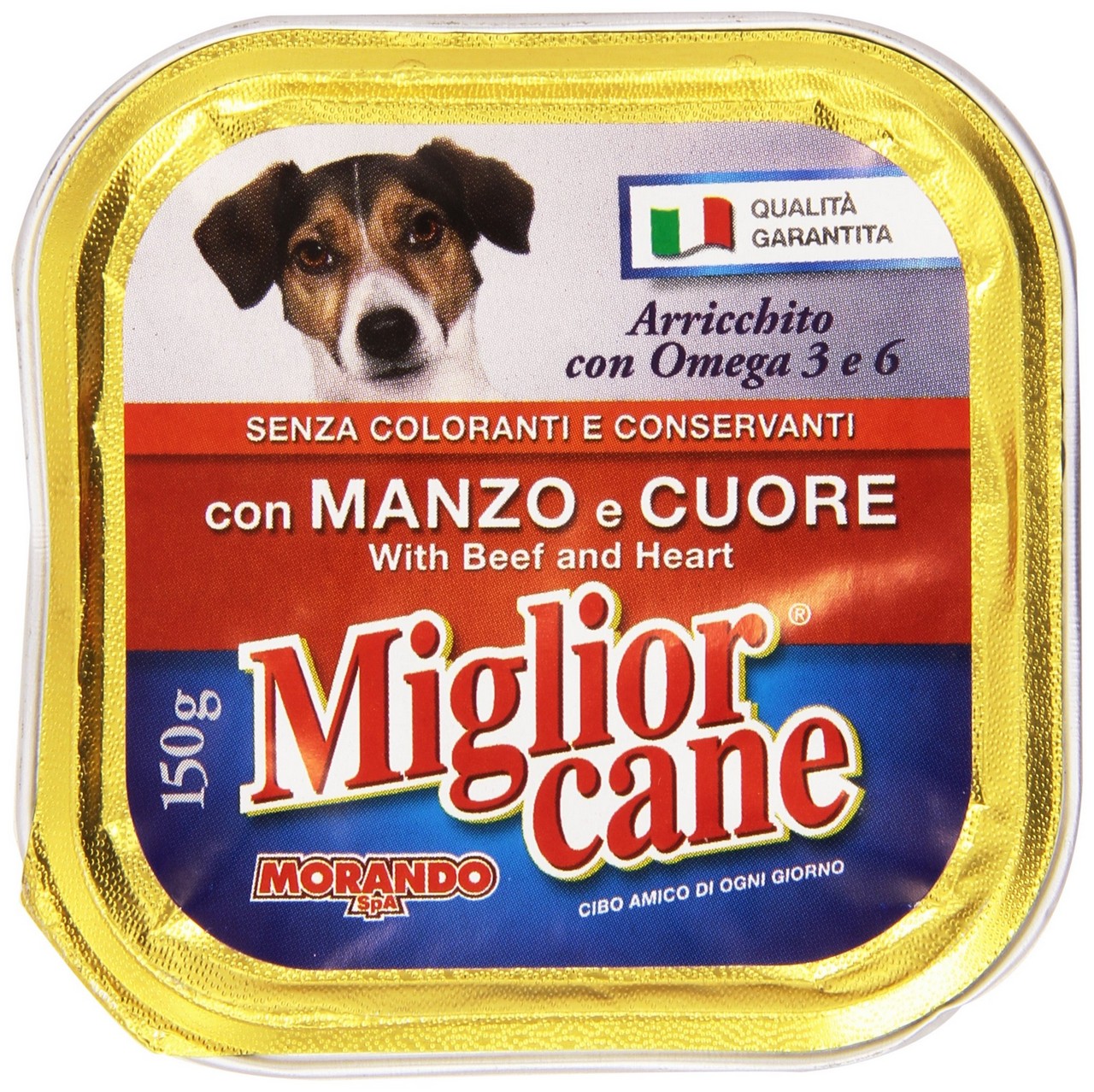 MIGLIOR CANE VASCHETTA MANZO E CUORE 150GR