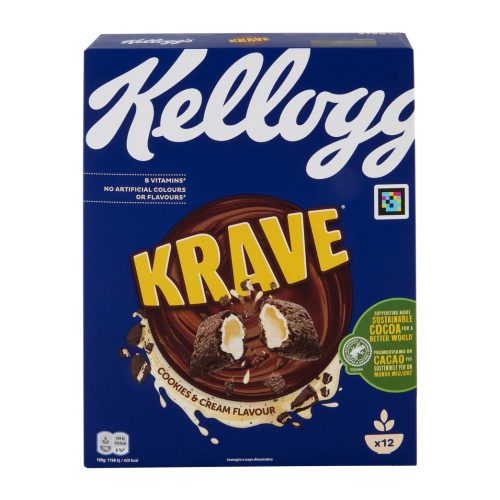 KELLOGG'S KRAVE COOKIES &amp  CREAM FLAVOUR 375GR