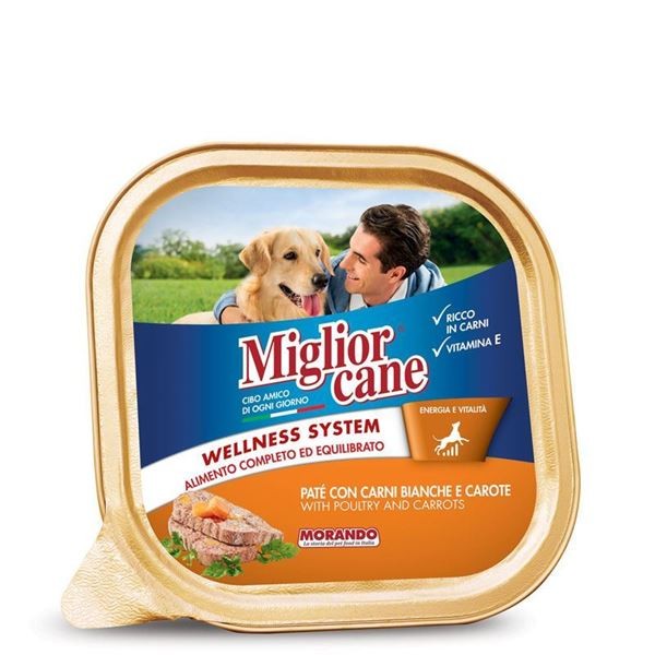 MIGLIOR CANE VASCHETTA PATE' CON CARNI BIANCHE E CAROTE 150GR