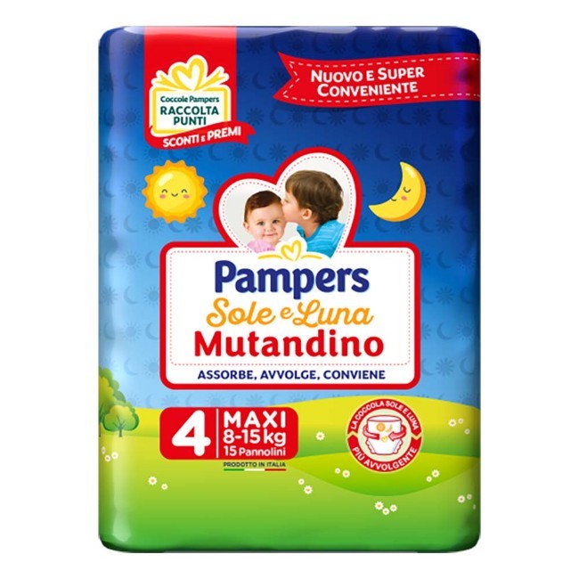 PAMPERS SOLE E LUNA MUTANDINO 4 MAXI 15 PEZZI
