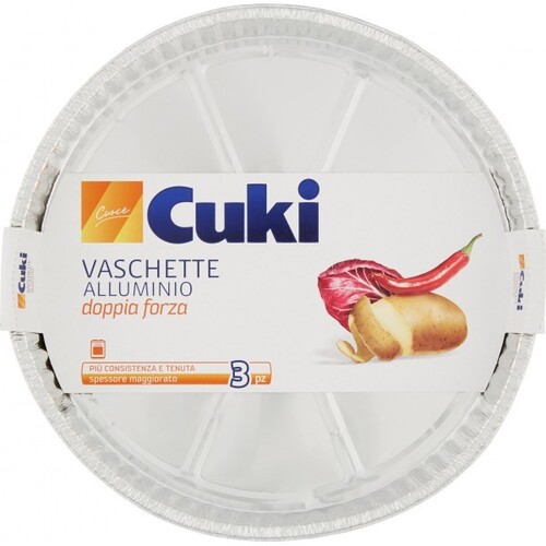 CUKI VASCHETTE ALLUMINIO DOPPIA FORZA 3 PEZZI