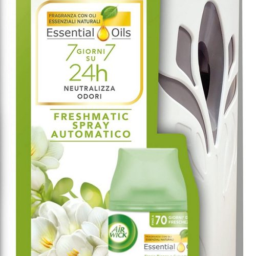 AIR WICK FRESHMATIC SPRAY AUTOMATICO PER AMBIENTE + BASE FRESIA BIANCA E GELSOMINO