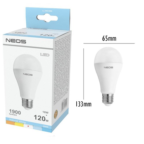 NEOS LAMPADINA LED GOCCIA 18W E27 LUCE NATURALE