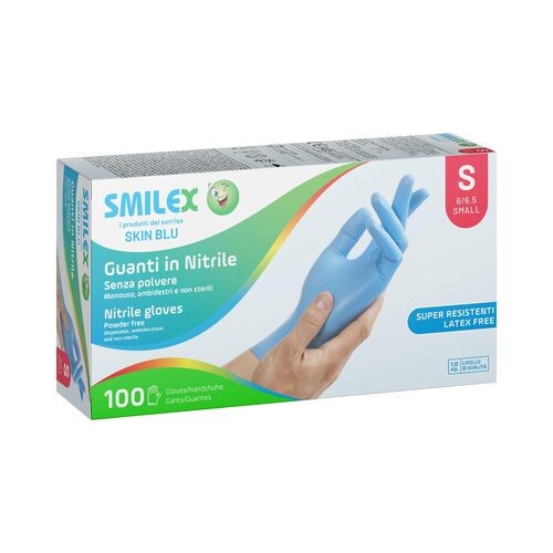SMILEX GUANTI IN NITRILE BLU TAGLIA S 6/6,5 SMALL 100 PEZZI