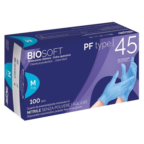BIOSOFT GUANTI IN NITRILE BLU TAGLIA M 7/7,5 100 PEZZI