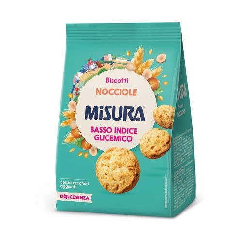 MISURA DOLCESENZA BISCOTTI NOCCIOLE BASSO INDICE GLICEMICO SENZA ZUCCHERI AGGIUNTI 200GR