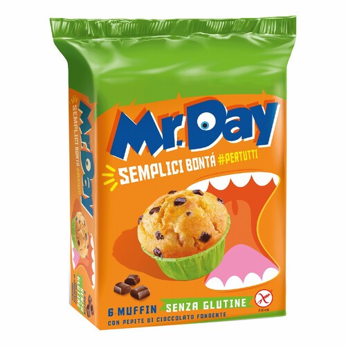 MR. DAY MUFFIN CON PEPITE DI CIOCCOLATO FONDENTE SENZA GLUTINE 252GR